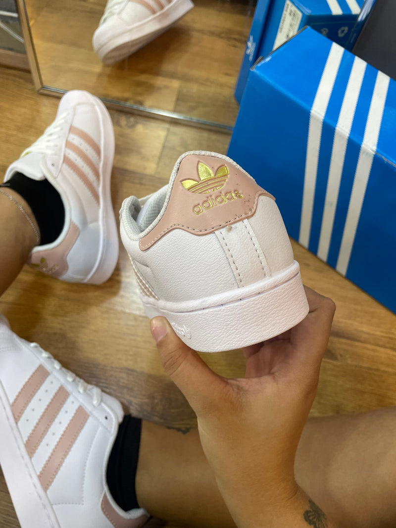 Adidas superstar branco/rose
