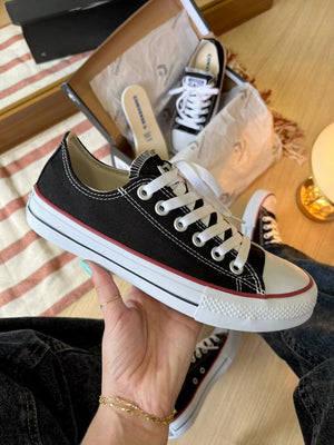 Tênis All Star Cano Baixo Preto Lona