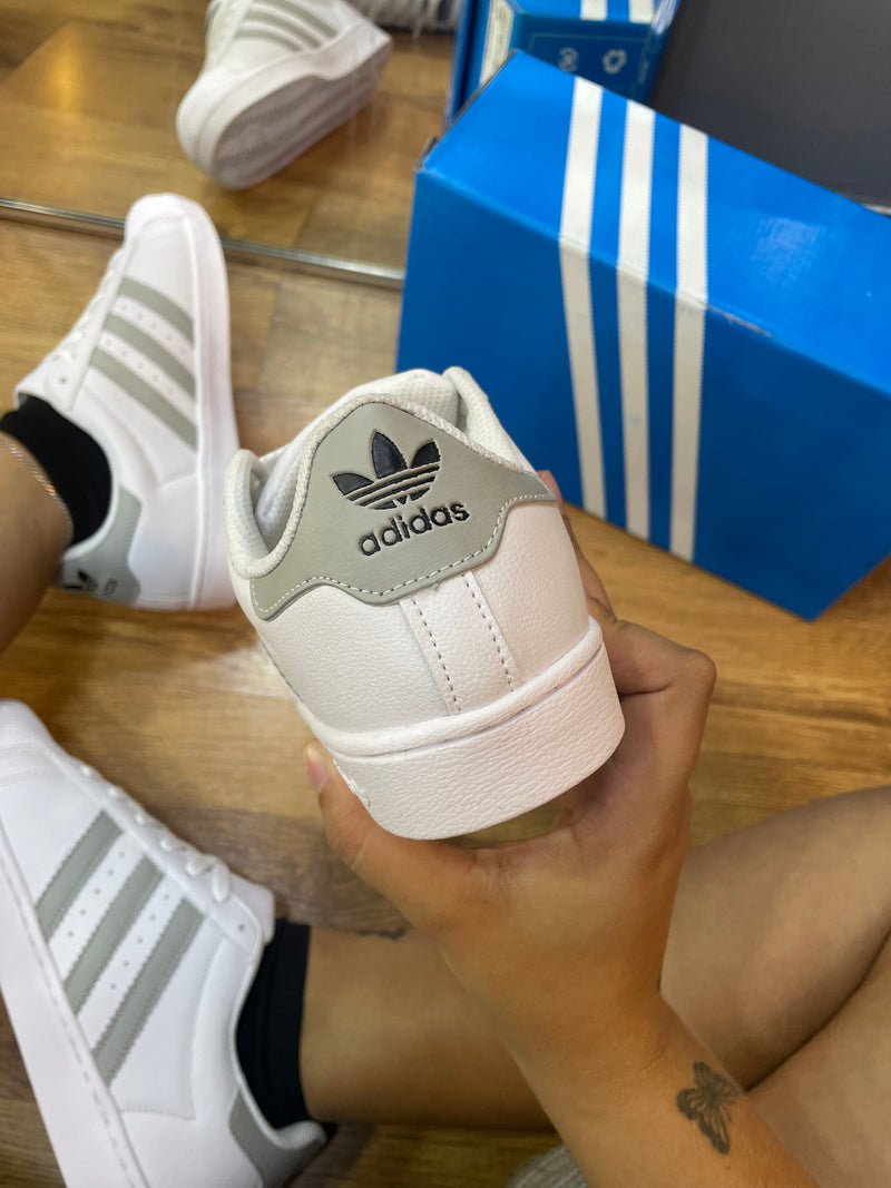 Adidas superstar branco/cinza