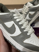 Dunk Low Cinza/branco couro premium