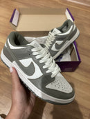 Dunk Low Cinza/branco couro premium