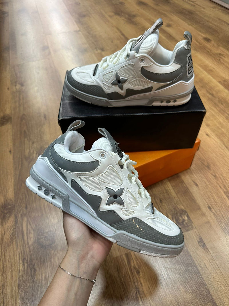 Tênis Louis Vuitton Skate Branco/Cinza
