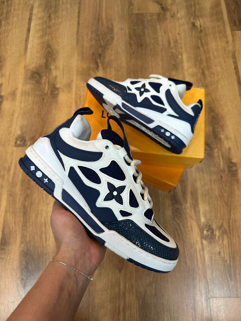 Tênis Louis Vuitton Skate Branco/Azul Marinho